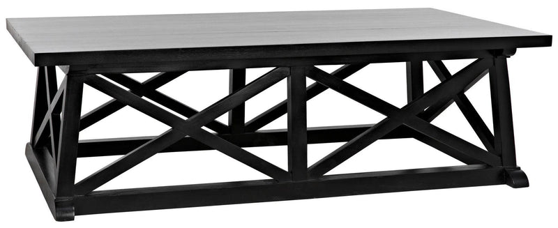 Sutton Wood Black Rectangle Coffee Table Coffee Tables LOOMLAN By Noir