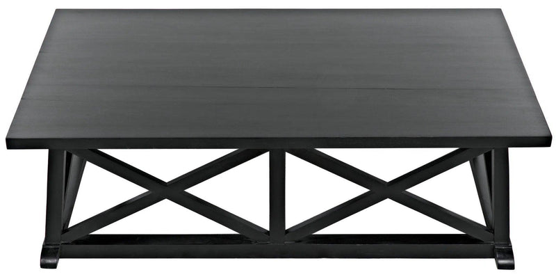 Sutton Wood Black Rectangle Coffee Table Coffee Tables LOOMLAN By Noir