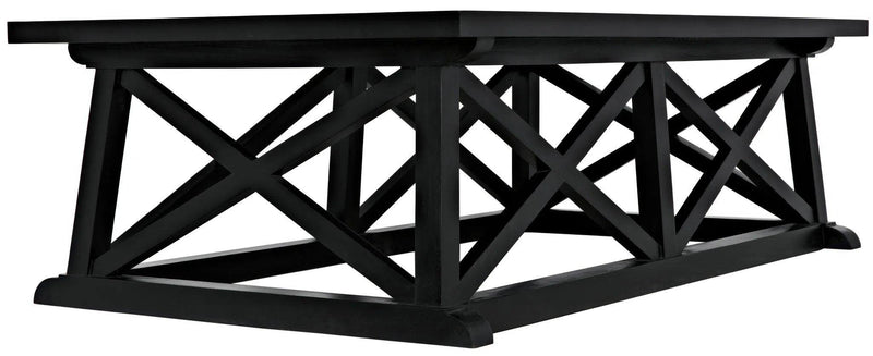 Sutton Wood Black Rectangle Coffee Table Coffee Tables LOOMLAN By Noir