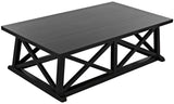 Sutton Wood Black Rectangle Coffee Table Coffee Tables LOOMLAN By Noir