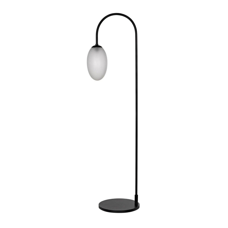 Swan Floor Lamp, Black Steel Floor Lamps LOOMLAN By Noir