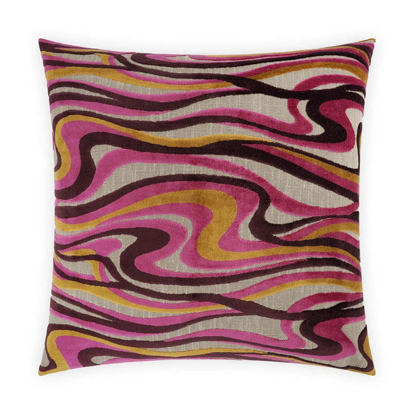 Sway Fuchsia Multi Color Throw Pillow With Insert Throw Pillows LOOMLAN By D.V. Kap