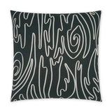 Swindler Black Abstract Beach Black Large Throw Pillow With Insert Throw Pillows LOOMLAN By D.V. Kap