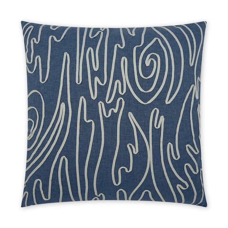 Swindler Denim Abstract Beach Blue Large Throw Pillow With Insert Throw Pillows LOOMLAN By D.V. Kap