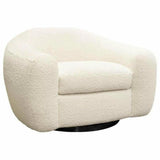 Swivel Chair in Boucle Textured Fabric Contoured Arms & Back Club Chairs LOOMLAN By Diamond Sofa