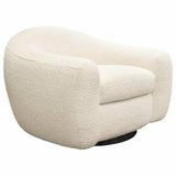 Swivel Chair in Boucle Textured Fabric Contoured Arms & Back Club Chairs LOOMLAN By Diamond Sofa