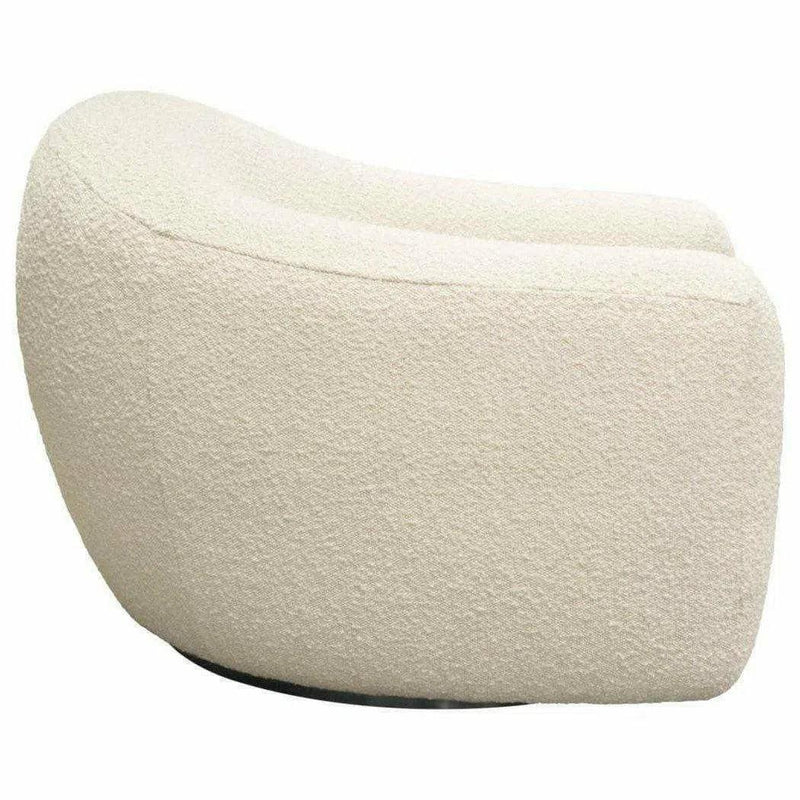 Swivel Chair in Boucle Textured Fabric Contoured Arms & Back Club Chairs LOOMLAN By Diamond Sofa