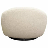 Swivel Chair in Boucle Textured Fabric Contoured Arms & Back Club Chairs LOOMLAN By Diamond Sofa