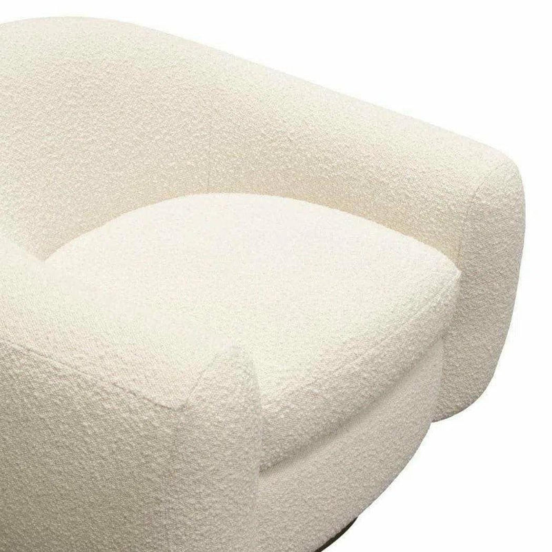 Swivel Chair in Boucle Textured Fabric Contoured Arms & Back Club Chairs LOOMLAN By Diamond Sofa