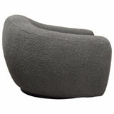 Swivel Chair in Charcoal Boucle Fabric Contoured Arms & Back Club Chairs LOOMLAN By Diamond Sofa