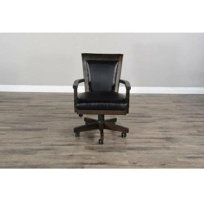 Swivel Leather Game Chair or Home Office Chair Office Chairs LOOMLAN By Sunny D