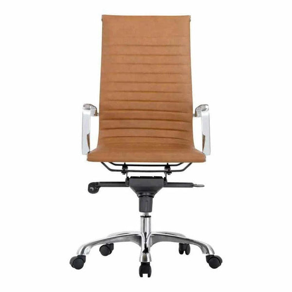 Swivel Office Chair High Back Brown Contemporary Office Chairs LOOMLAN By Moe's Home