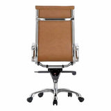 Swivel Office Chair High Back Brown Contemporary Office Chairs LOOMLAN By Moe's Home