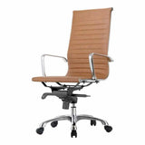 Swivel Office Chair High Back Brown Contemporary Office Chairs LOOMLAN By Moe's Home