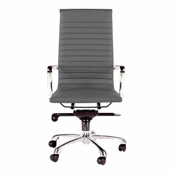 Swivel Office Chair High Back Grey Contemporary Office Chairs LOOMLAN By Moe's Home