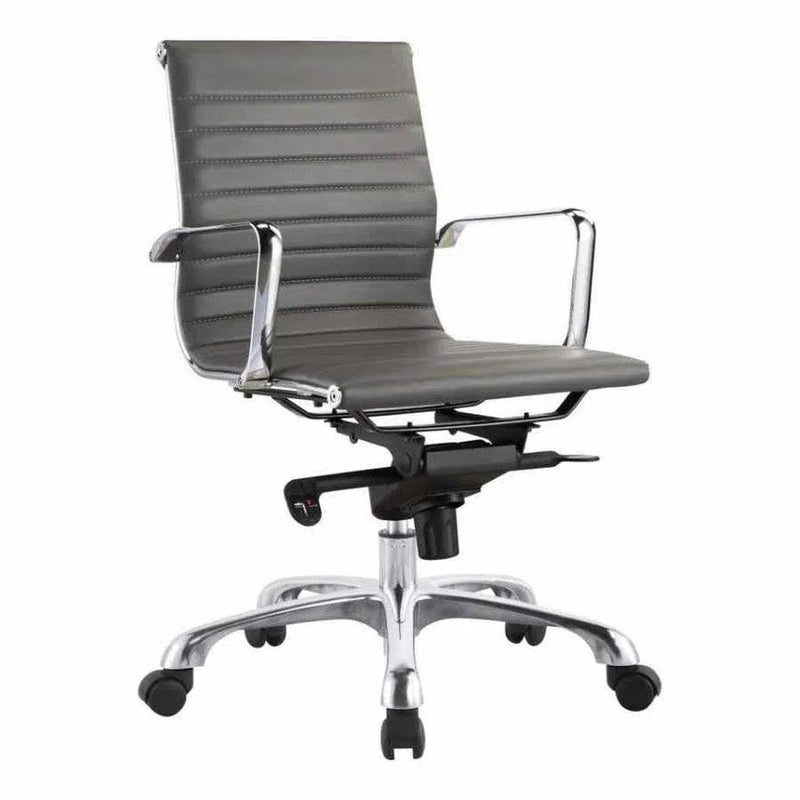 Swivel Office Chair Low Back Grey Contemporary Office Chairs LOOMLAN By Moe's Home