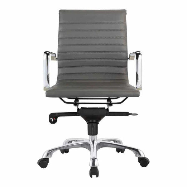 Swivel Office Chair Low Back Grey Contemporary Office Chairs LOOMLAN By Moe's Home