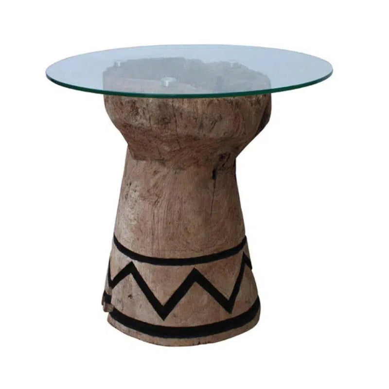 Tabari High End Table Black With Glass Top Outdoor Side Tables LOOMLAN By Artesia