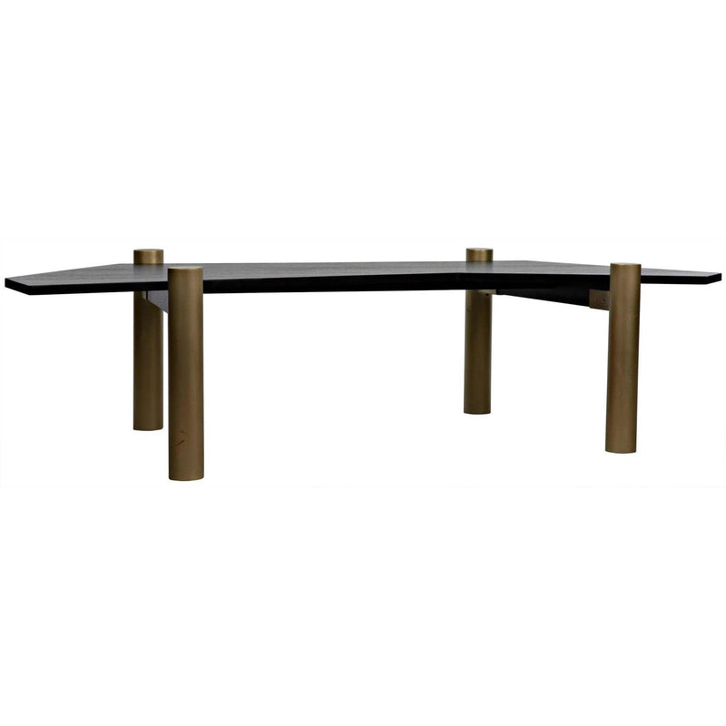 Tabu Coffee Table, Brass Finished Legs with Ebony Walnut Top Coffee Tables LOOMLAN By Noir