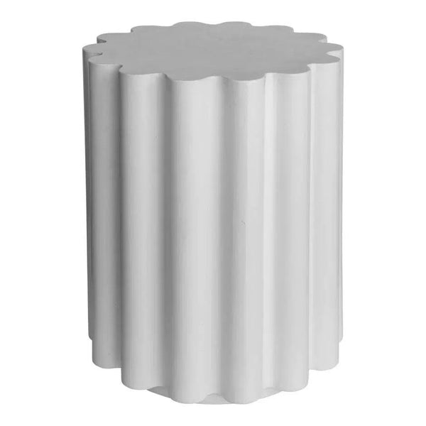 Taffy Contemporary White Concrete Stool Side Table Side Tables LOOMLAN By Moe's Home