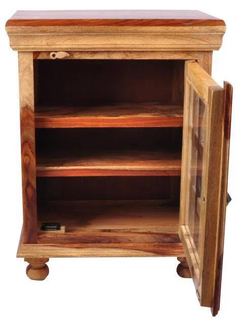 Tahoe 12 Glass and Wood Side Cabinet Nightstands LOOMLAN By LOOMLAN