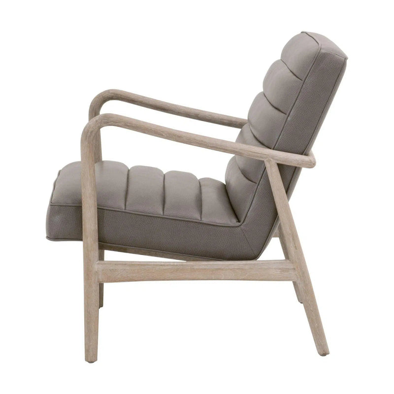 Tahoe Club Chair Gray Upholstery and Oak Wood Accent Chairs LOOMLAN By Essentials For Living