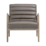 Tahoe Club Chair Gray Upholstery and Oak Wood Accent Chairs LOOMLAN By Essentials For Living