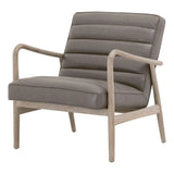 Tahoe Club Chair Gray Upholstery and Oak Wood Accent Chairs LOOMLAN By Essentials For Living