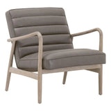 Tahoe Club Chair Gray Upholstery and Oak Wood Accent Chairs LOOMLAN By Essentials For Living