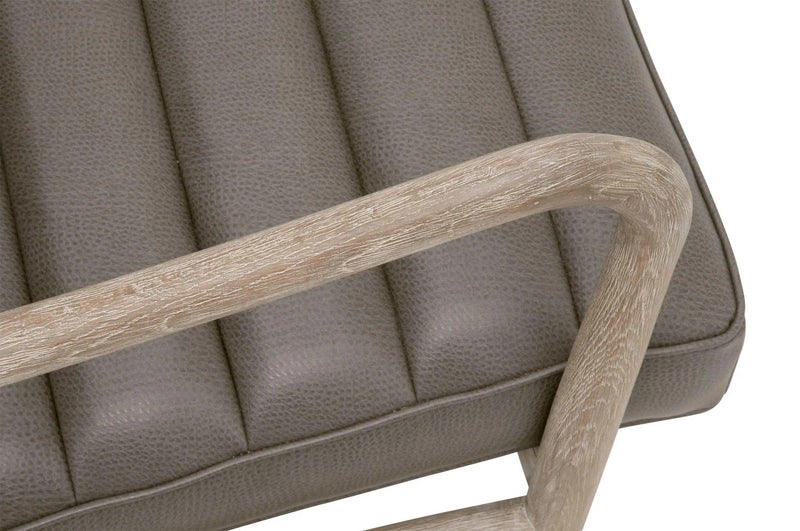 Tahoe Club Chair Gray Upholstery and Oak Wood Accent Chairs LOOMLAN By Essentials For Living