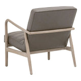 Tahoe Club Chair Gray Upholstery and Oak Wood Accent Chairs LOOMLAN By Essentials For Living