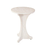 Tait Wood White Round Accent Table Side Tables LOOMLAN By Bassett Mirror