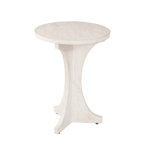 Tait Wood White Round Accent Table Side Tables LOOMLAN By Bassett Mirror