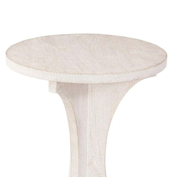 Tait Wood White Round Accent Table Side Tables LOOMLAN By Bassett Mirror