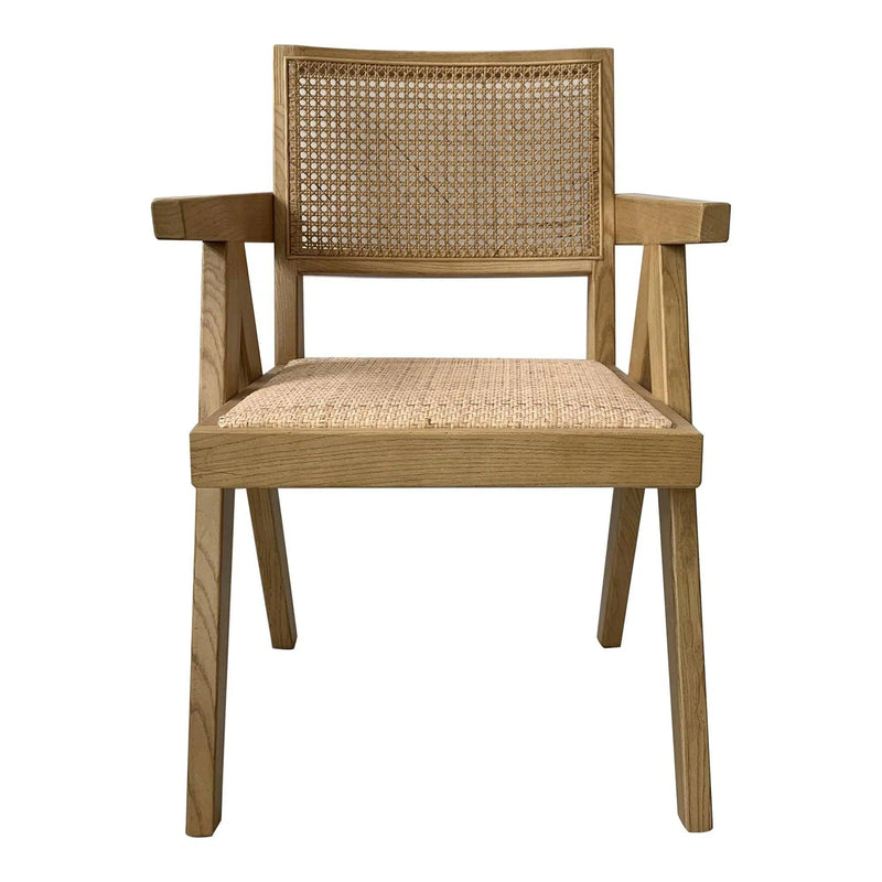 Takashi Solid Elm With Rattan Seat Dining Chair (Set Of 2)