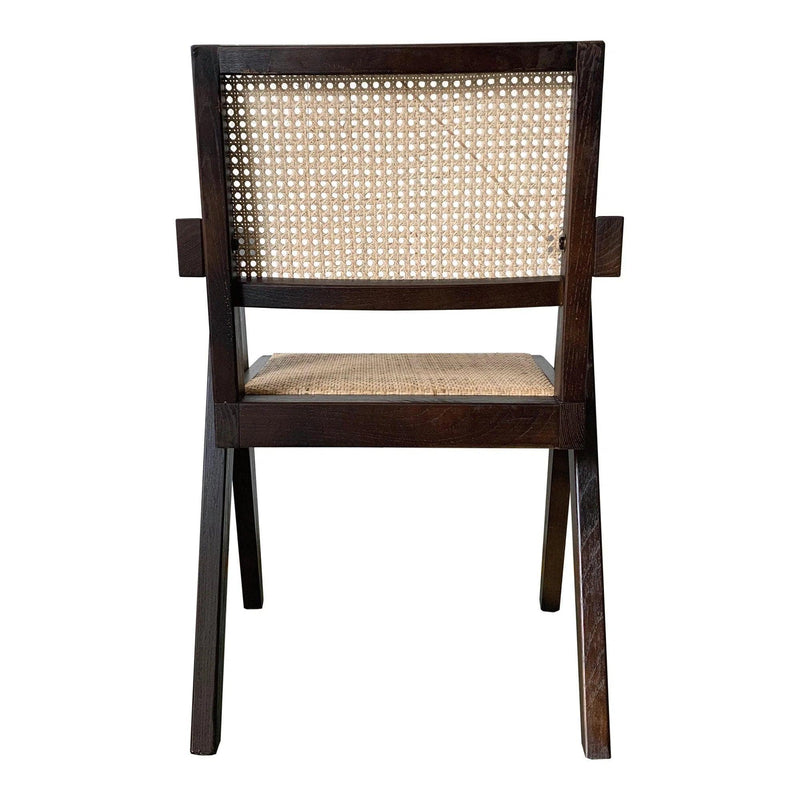 Takashi Wood and Rattan Black Armchair (Set of 2) Club Chairs LOOMLAN By Moe's Home