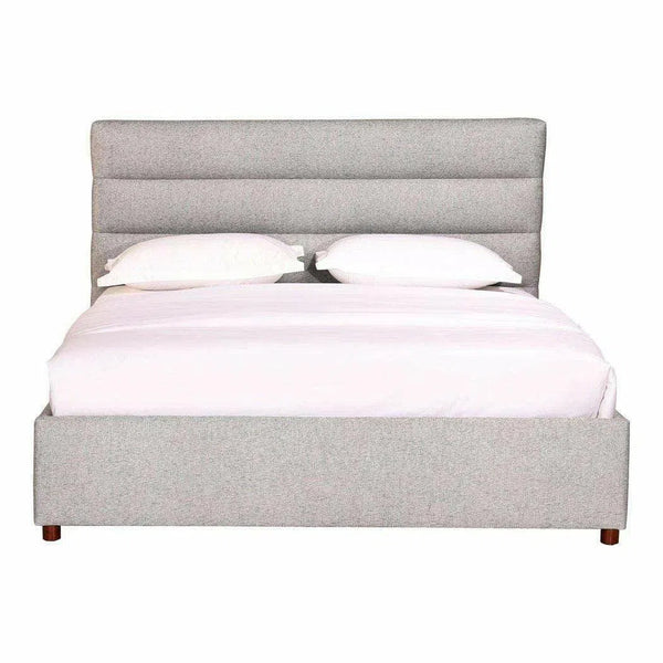 Takio Performance Fabric Upholstered Light Grey Bed Beds LOOMLAN By Moe's Home