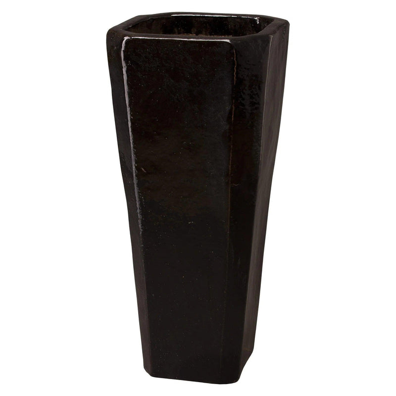 Tall Black Square Planter Outdoor Planters LOOMLAN By Emissary