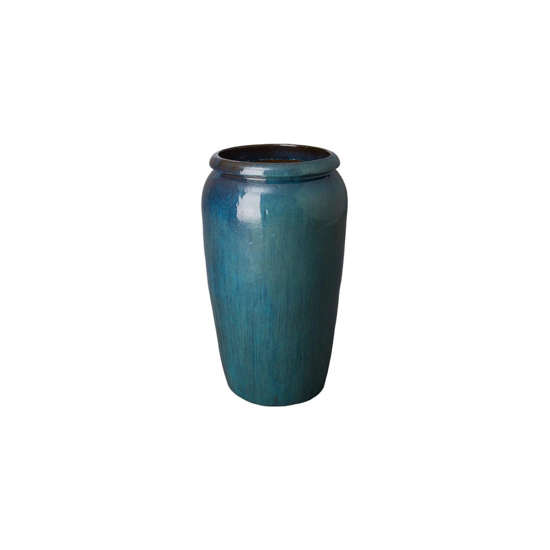 Tall Ceramic Round Planter Outdoor Planters LOOMLAN By Emissary