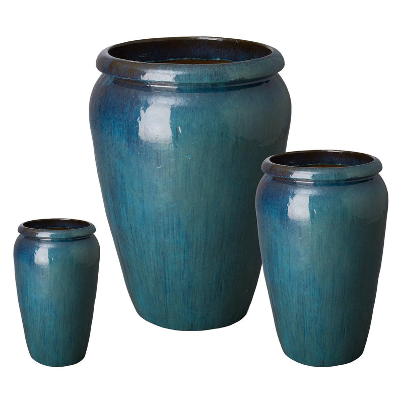 Tall Ceramic Round Planter Outdoor Planters LOOMLAN By Emissary