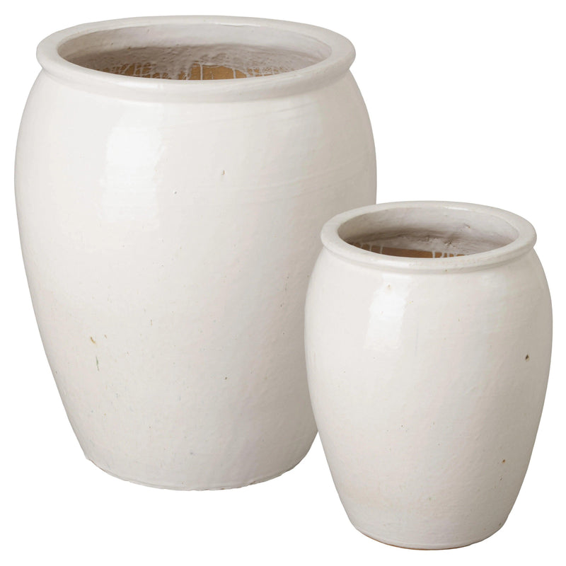 Tall Round Ceramic Planter Outdoor Planters LOOMLAN By Emissary