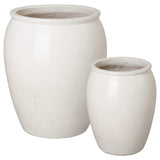 Tall Round Ceramic Planter Outdoor Planters LOOMLAN By Emissary