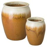 Tall Round Ceramic Planter Outdoor Planters LOOMLAN By Emissary