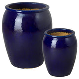 Tall Round Ceramic Planter Outdoor Planters LOOMLAN By Emissary