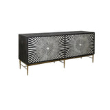 Tally Wood and Iron Black Server Sideboards LOOMLAN By Bassett Mirror