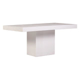 Tama Rectangle Dining Table - Single Pedestal - Ivory White Outdoor Dining Table Outdoor Dining Tables LOOMLAN By Seasonal Living