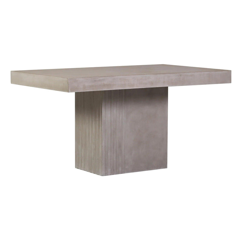 Tama Rectangle Dining Table - Single Pedestal - Slate Gray Outdoor Dining Table Outdoor Dining Tables LOOMLAN By Seasonal Living