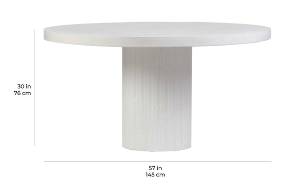 Tama Round Dining Table - Ivory White Outdoor Dining Table Outdoor Dining Tables LOOMLAN By Seasonal Living