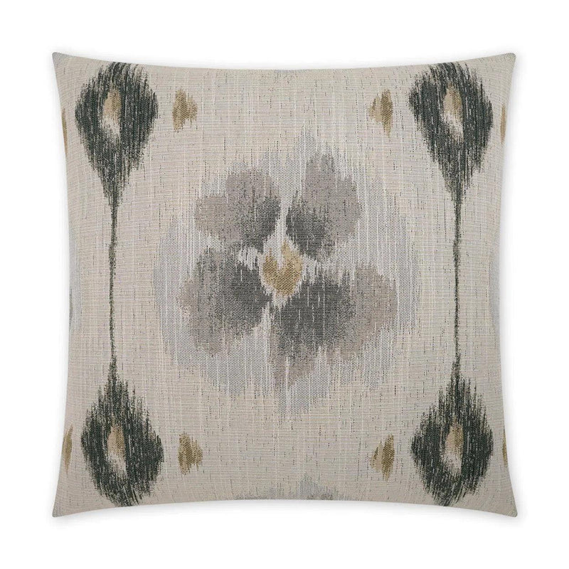 Tamarix Charcoal Floral Tan Taupe Large Throw Pillow With Insert Throw Pillows LOOMLAN By D.V. Kap