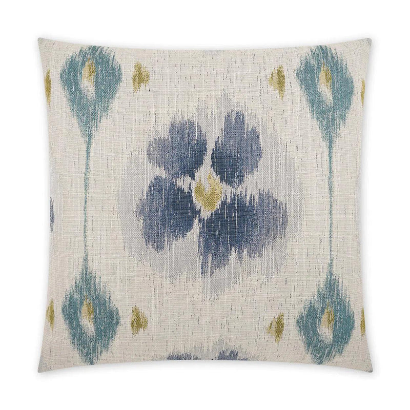 Tamarix Indigo Floral Blue Turquoise Teal Large Throw Pillow With Insert Throw Pillows LOOMLAN By D.V. Kap